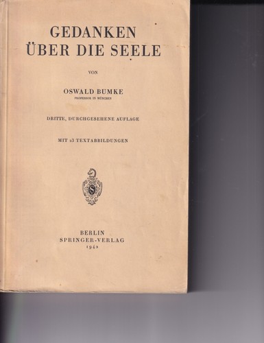 Bumke gedanken über die seele - bumke,