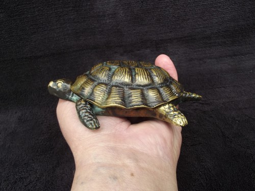 Tortue bronze cendrier - tortue,