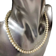 AFFARE! COLLANA di PERLE AKOYA GIAPPONE ACQUA SALATA ROTONDE CREMA ARGENTO 925