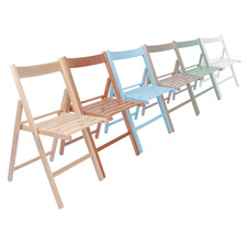 Sedia Pieghevole in Legno Naturale Pieghevole Salvaspazio Doghe Ufficio Pranzo