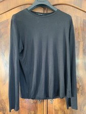 VERSACE Long Sleeve 100% Silk Black T-Shirt Size 50 Greek on the bottom