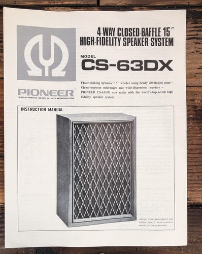 Pioneer 63dx altoparlante - pioneer, cs-63dx