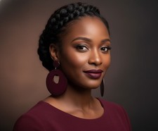 Handmade Burgundy Wood Hoop