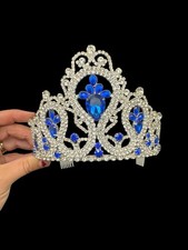 Set punte diadema corona strass blu vintage strass corona ballo sposa 