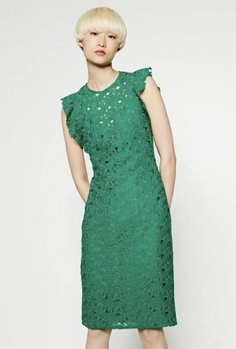 Zara vibrant green midi dress - midi,