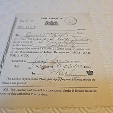 Antique Victorian Gun Licence