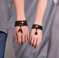 Bracciale Pietra Naturale Ossidiana Perla Luminosa Regalo Coppia Fidanzati Amici