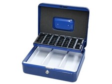 CASSETTA PORTAMONETE PORTAVALORI BANCONOTE 30X24X9H CASSA SICUREZZA MERCATO