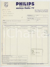 1964 MILANO Piazza IV Novembre 3 - PHILIPS sezione Radio-TV *Fattura per valvole
