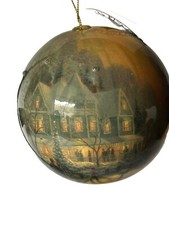 Thomas Kinkade "Pittore di Luce" Scena Invernale Illumina Ornamento Palla