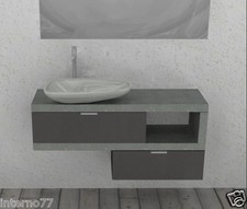 MOBILE DA BAGNO "LUSSO" MODERNO SOSPESO MOD EL22 L.130cm VARI COLORI TOP PIETRA