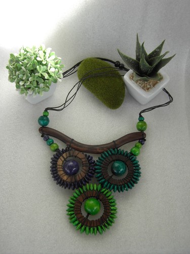 Collana legno trave cerchi - 3,