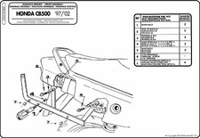 250F GIVI ATTACCO POSTERIORE BAULETTO per HONDA CB 500 1997-2005