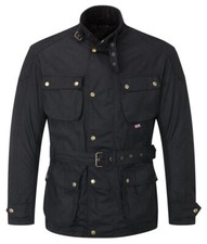 GIACCA MOTO POLFORD® COTONE CERATO SECCO NERA