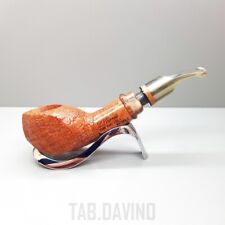 PIPA LUIGI VIPRATI SABBIATA NATURALE VERA INSERTO ARGENTO HANDMADE IN ITALY LV17