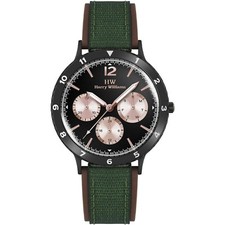 HARRY WILLIAMS "WEMBLEY" MULTIF. PELLE BLACK/GREEN HW-2576M/03 - (€169)