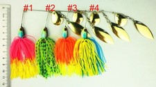 Set 4 Aartificiali Spinning Spinnerbait 19,5Gr Black Bass Luccio Pike A0302