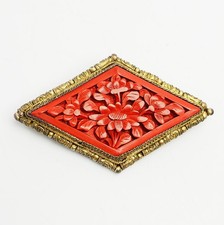 Vintage rosso cinabro floreale - vintage,