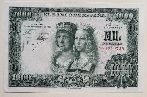 Billete 1000 pesetas 1957 - billete,