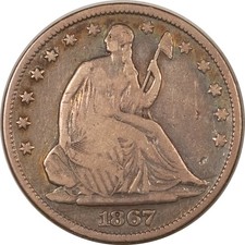 MEZZO DOLLARO LIBERTY 1867