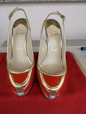 Open Toe Louboutin N 38 Rosse E Oro
