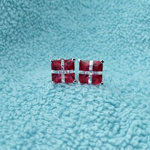 Orecchini 2ct rosso - 2ct,