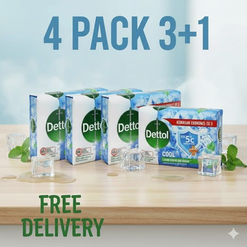 Dettol cool soap - x4, bars