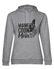 Felpa con Cappuccio Maine Coon Mom Gatto Amanti Animali Regalo Donna