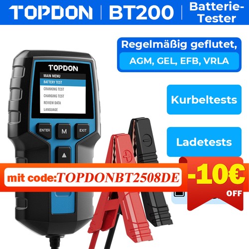 Topdon bt200 12v tester - topdon,