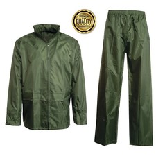 Completo Antipioggia Pescatore Impermeabile Con Cappuccio Poliestere Spalmato