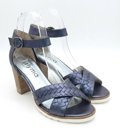 Sandali myma blu tessuto - sandali,