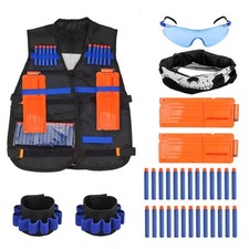TIMESETL Gilet tattico per Bambini 37 Pezzi Set per Nerf N-Strike Elite Gil