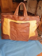 originale borsa viaggio palestra pelle marrone unisex vintage 2 manici