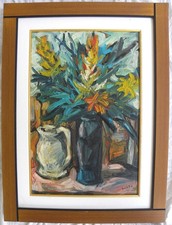 Franz Ficara (Reggio Calabria 1926-Milano 1994) Natura morta Olio su tela 60x40