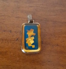Pendente foglia d'oro anni '80