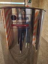 Contenitore in acciaio Inox per olio 150LT con rubinetto, coperchio, piedistallo