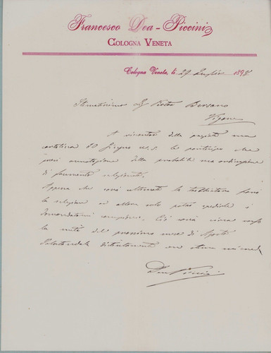 Cologna veneta 1898 lettera - veneta,