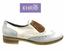 Scarpe da donna basse francesina slip on in pelle elegante basse ragazza Khrio 