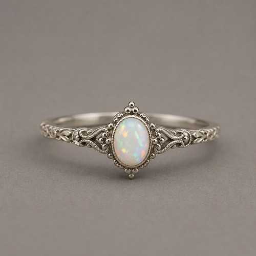 Anello vittoriano opale etiope
