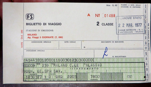 Biglietto del treno milano - biglietto,