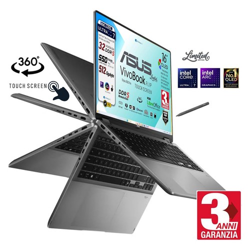 Asus vivobook flip u7 258v - asus, 16"