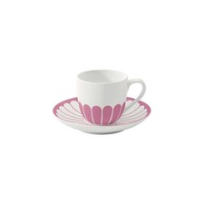 VILLEROY & BOCH Fleur Cassis Tazzina Caffè Espresso 70ml con Piattino 15cm Rosa