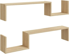 Mensole a Muro 2pz Rovere Sonoma 100x15x20 cm Legno Multistrato