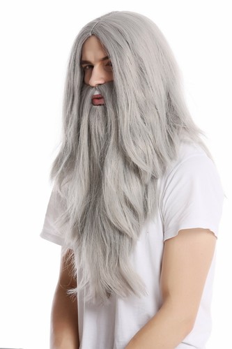 Parrucca barba lunga liscia - parrucca,