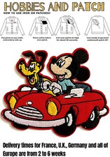 patch Mickey Mouse Topolino macchina Roadster car Pluto cane toppa termoadesiva
