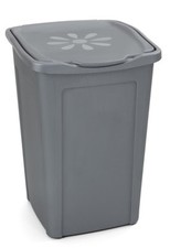 PORTABIANCHERIA MARGHERITA CHIUSO LT. 50 COLORE SILVER - GRIGIO CM 37X37X53 H