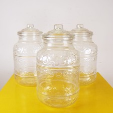 grandi vasi porta caramelle vintage in vetro 3 pezzi