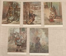 Lotto 5 Cartoline Illustratore