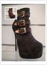 Scarpe da donna tronchetti tacco alto con plateau stivaletti bassi art 0152