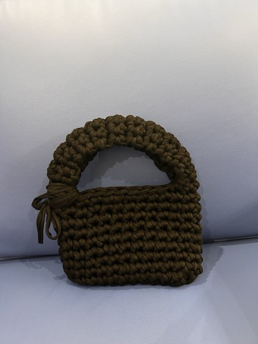 Borsa crochet nera con fiocco - borsa,